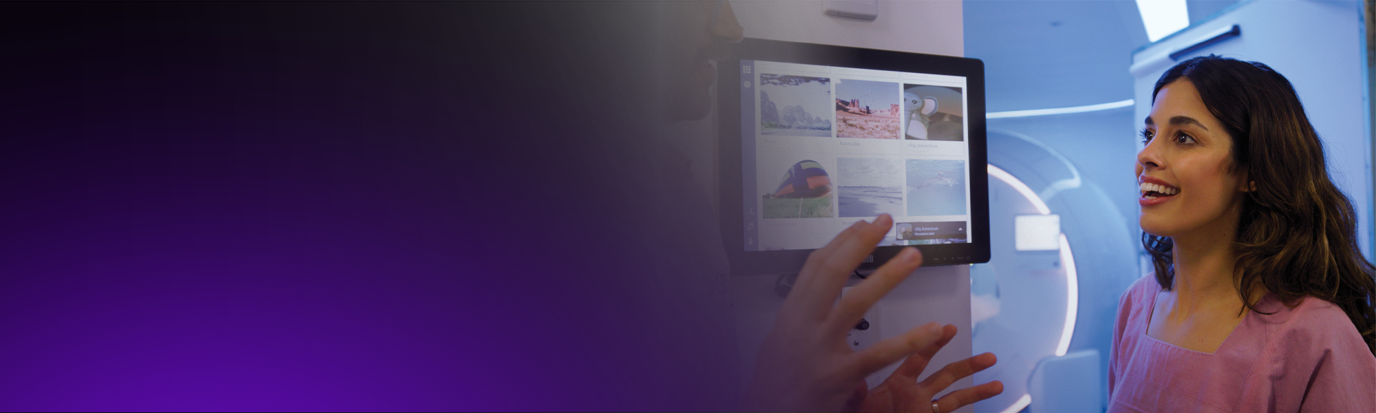 A female patient talking to a Qscan radiographer